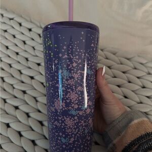 Starbucks Purple Tumbler with Pink and Green Accents